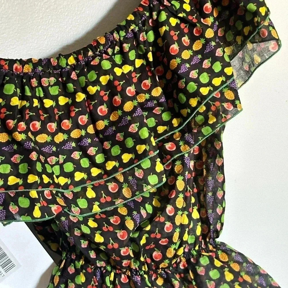 Loretta Caponi Ruffled Off the Shoulder Top